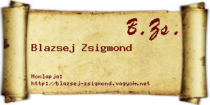 Blazsej Zsigmond névjegykártya