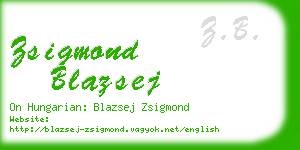 zsigmond blazsej business card
